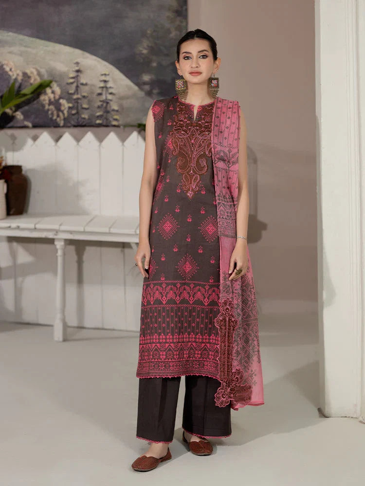 Pakistani Varda by Binaas Unstitched Three Piece - Pink Hue