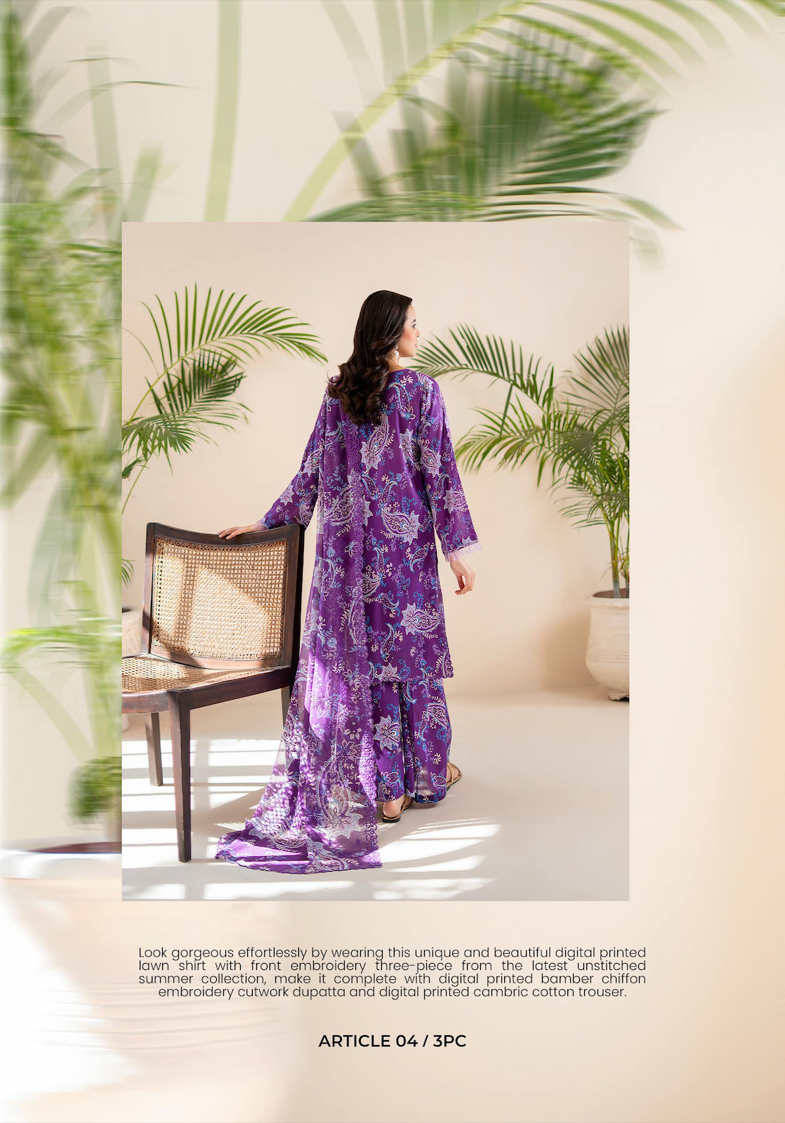 Pakistani Ziva by Gulljee Unstitched Three Piece - Deep Purple