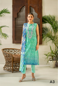 Pakistani Rang Pasand by Gulljee Unstitched Three Piece - Cobalt blue