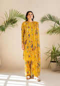 Pakistani Ziva by Gulljee Unstitched Three Piece - Mustard Yellow