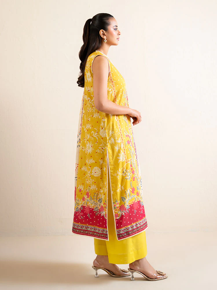 Pakistani Hania by Binaas Unstitched Three Piece-Sunny Yellow