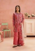 Pakistani Ziva by Gulljee Unstitched Three Piece -Coral Red