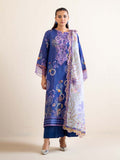 Pakistani Hania by Binaas Unstitched Three Piece- Indigo