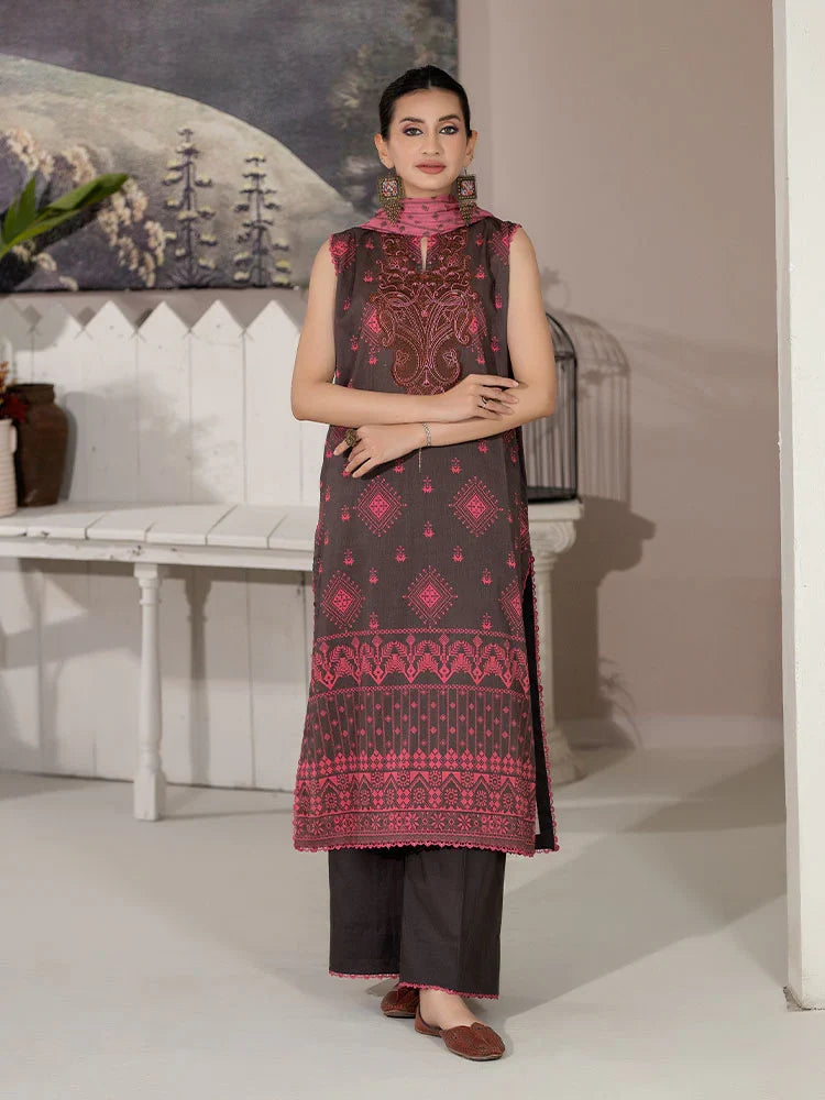 Pakistani Varda by Binaas Unstitched Three Piece - Pink Hue