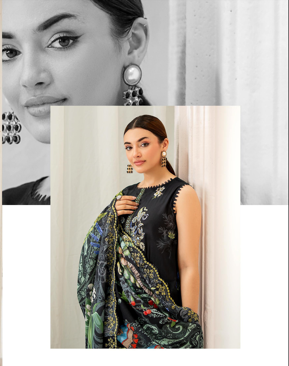 Pakistani Mahajal by Gulljee Unstitched Three Piece - Chrome