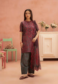 Pakistani Ziva by Gulljee Unstitched Three Piece -Plum Forest
