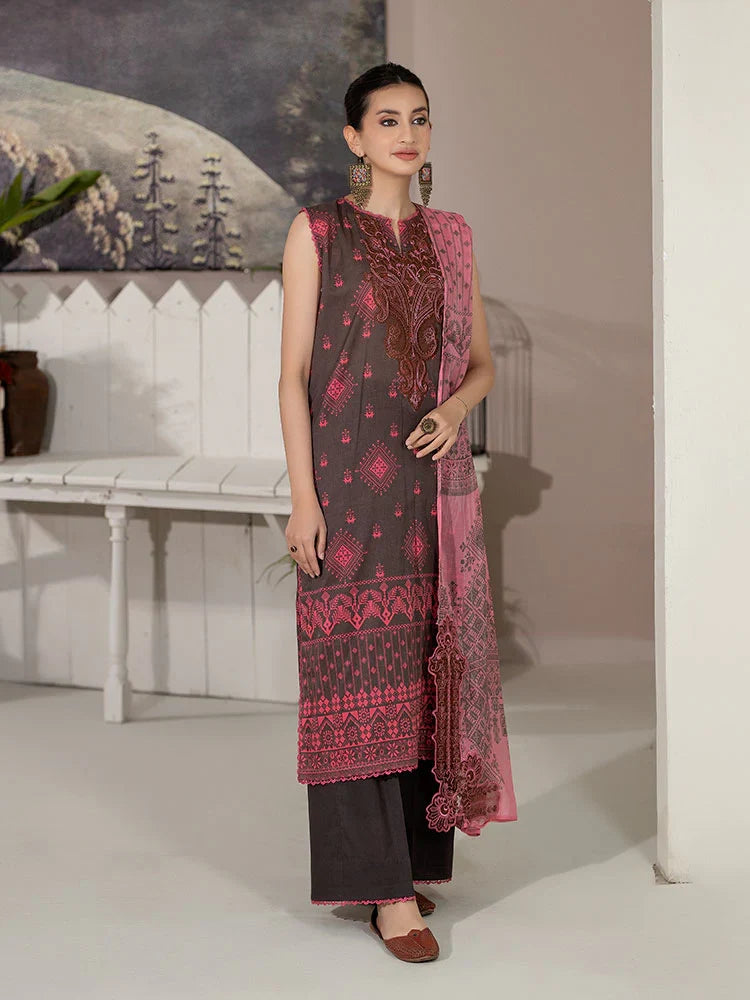 Pakistani Varda by Binaas Unstitched Three Piece - Pink Hue