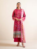 Pakistani Hania by Binaas Unstitched Three Piece -Magenta Pink