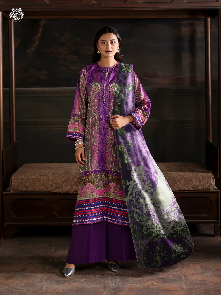 Pakistani Sorrel by Gulljee Unstitched Three Piece - Magenta Hue