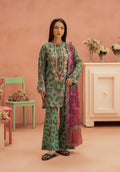 Pakistani Ziva by Gulljee Unstitched Three Piece - Sage Green X Magenta
