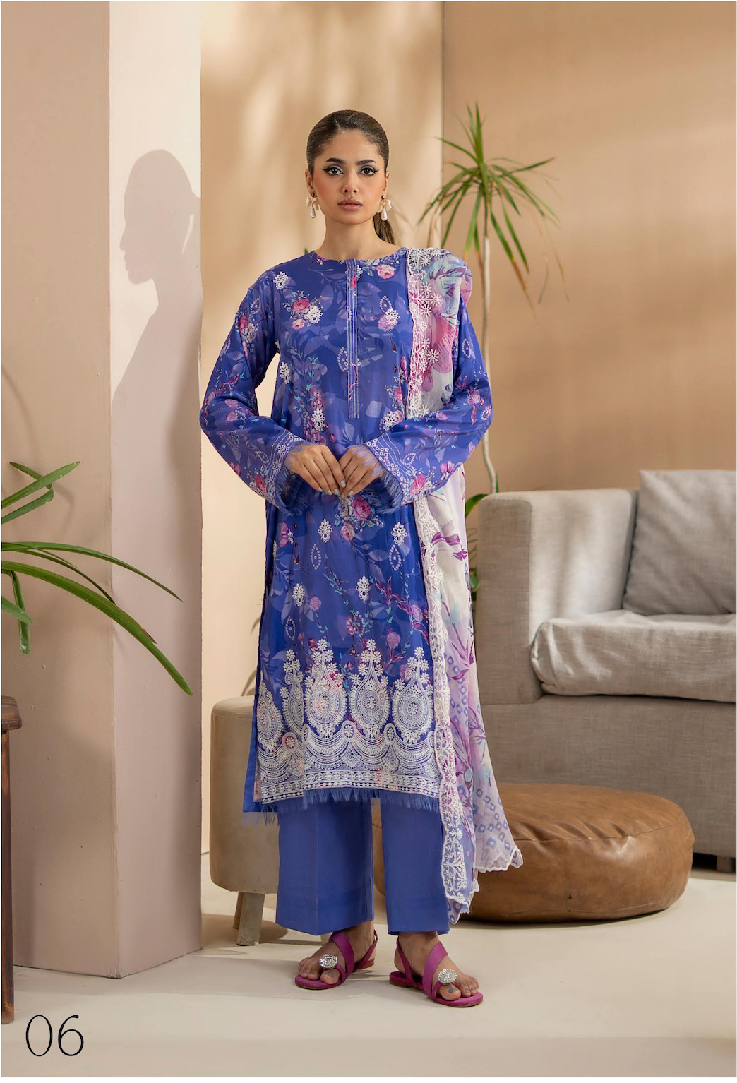 Pakistani Mishaal By Gulljee Unstitched Three Piece - Mustard Yellow x Red